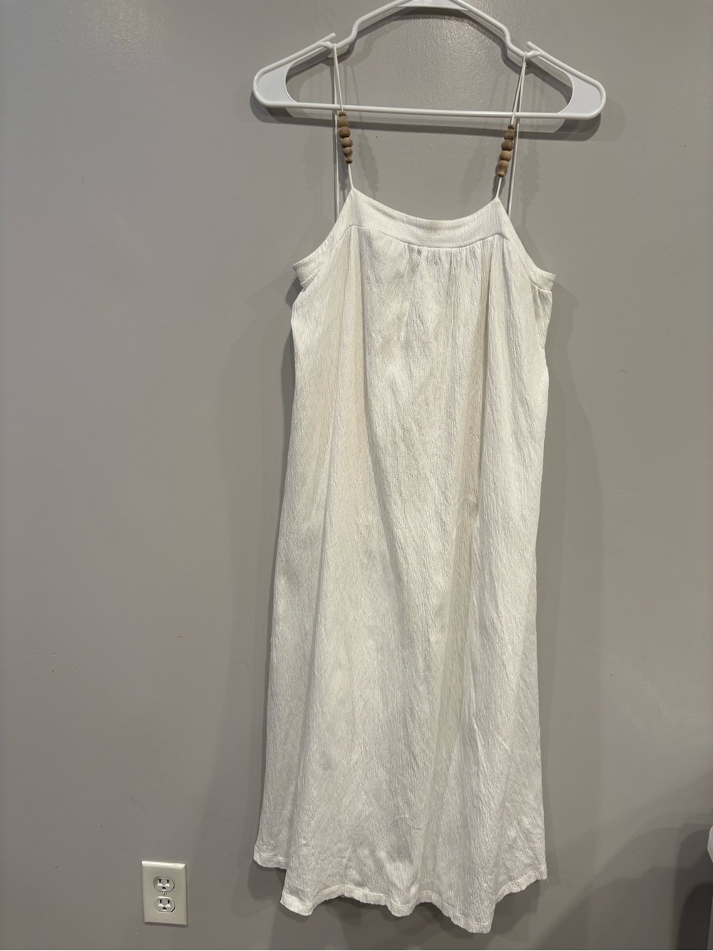 Zara White Textured Sleeveless Dress